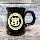 Highway Hwy 59 Deneen Pottery Hand Thrown Black Coffee Mug - Rare Find