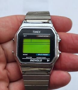 RARE Vintage Timex Men's Digital Watch Wristwatch Chronograph Alarm Timer LOOK