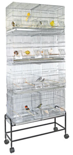 4 of Galvanized Bird Finch Canary Breeder Breeding Center Divider Stand Cages