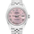 Rolex Datejust 28 Pink Roman Domed Stainless Steel Jubilee 279160 Never Worn
