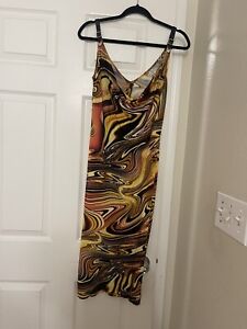 Escada dress swirls orange brown dress Size 38