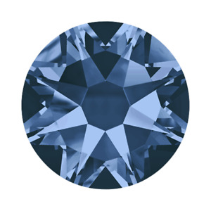 Swarovski SS12 Montana Blue 2088 Xirius Rose Flatback Crystals - 144pcs
