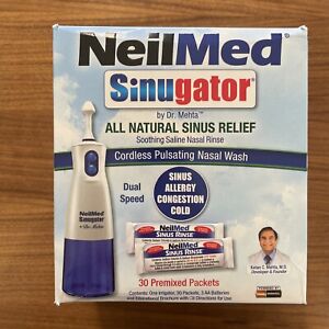 NeilMed Sinugator Cordless Pulsating Nasal Wash with 30 Packets #8012 - NEW