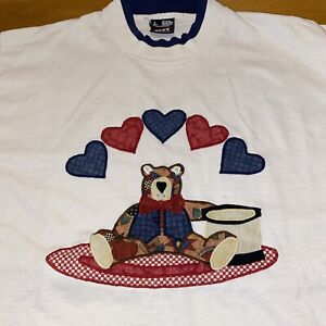 Vintage Single Stitch Grandma T Shirt Size Large Teddy Bear Hearts