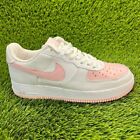 Nike Air Force 1 Low Womens Size 9 White Pink Athletic Shoes Sneakers 307109