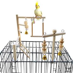 PINVNBY Bird Playground Parrot Play Gym Parakeet Cage Play Stand Wooden