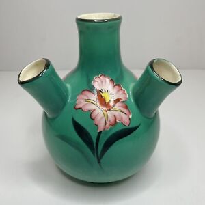 Vintage Four Finger Flower Vase - Tulipiere Vase Japanese Hand Painted 6