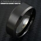 6/8mm Black Tungsten Carbide Brushed Comfort Fit Wedding Band Ring Men's-Women's