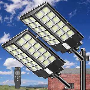 Commercial 2600W Solar Light Outdoor Motion Sensor 200000LM Parking Lot Lights