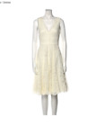 VERA WANG V-Neck Knee-Length lace and flare ivory cocktail bridesmaid Dress sz 8