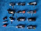FOURTEEN HEADSHELLS AND CARTRIDGES ; ALL PRE-OWNED ; ALL UNTESTED ; 