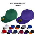 Premium Solid Fitted  Two Tone Blank Baseball Cap Hat, Flat Bill / Brim 8 Sizes