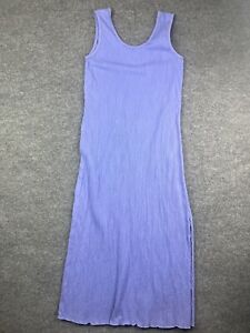 Fresh Produce Dress Women's Medium Purple Sleeveless Maxi Tank Side Slit Crinkle