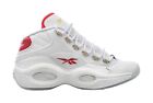 Mens Reebok Question Mid Basketball Shoes Size 11 White Red Iverson GX0230