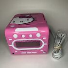 Hello Kitty Sanrio AM FM Stereo CD Player Clock Radio KT2053A Tested And Working