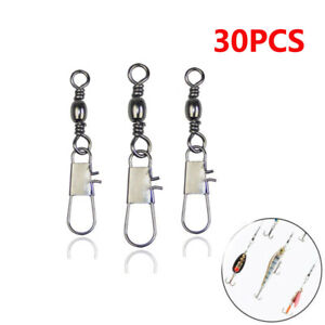 30X Fish Fishing Barrel Swivel with Interlock Snaps High Strength Safety Tackle