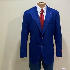 Isaia Dustin Jacket Men's 50R Royal Blue Cashmere Silk 2B Vented Sport Coat NWT