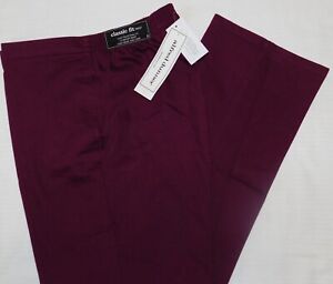 ALFRED DUNNER Traditional Fit Pants Pull On Stretch Comfort Waist Mulberry Wine