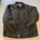 VINTAGE Wrangler Men Shirt  Jacket XL Black Denim Shacket Sherpa Lined Pockets