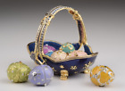 Keren Kopal Basket Carrying Eggs Trinket Box Decorated with Austrian Crystals