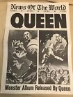 New ListingQUEEN News Of The World Promo Poster 1977 Concert Dates ELEKTRA Sam Goody Music