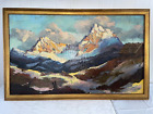 ANTIQUE LARGE OIL PAINTING AMERICAN IMPRESSIONIST LANDSCAPE MOUNTAINS VIEW