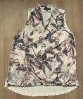 Suzanne Betro Women’s Large Floral Open Twist Front Sleeveless Lightweight