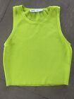 Zara Knit Crop Top Neon Green M NWOT
