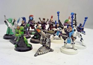 14x Early 40K Rogue Trader Metal Assorted Painted Eldar Lot of 14 Guardian squad
