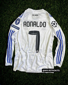 Cristiano Ronaldo 7 Real Madrid 2010/11 Long Sleeve Home White UCL Retro Jersey