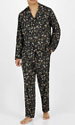 INC Men Satin Pajama Set New L Black Floral 2 pc Sleepwear Loungwear Night Suit