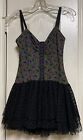 Betsey Johnson Dark Devils Cami Tank/Ballerina Netted Tulle Mini Dress S
