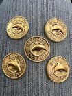 Save The  Dolphin Golden Colored Metal Token / Coin Lot Of 5 buy more and save