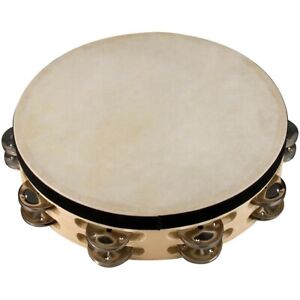 Sound Percussion Labs Baja Double Row Tambourine with Steel Jingles 10 Inch