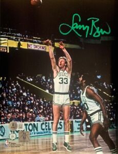 Larry Bird Autographed Boston Celtics Basketball Signed 8x10 Photo Beckett COA