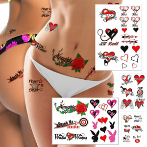 44+ Sexy Naughty Temporary Tattoos for Women Ladies- Adult Fun for Lower Back Le