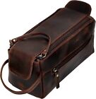 Genuine Buffalo Leather Unisex Toiletry Bag Travel Dopp Kit Christmas gift men