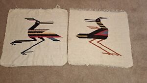 Two Vintage Southwestern Roadrunner Tapestries Tapestry Wall Hangings