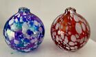 New Listing2 Pottery Barn Oil Diffusers Blown Glass Red Blue, 4”