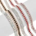 1Yard Rhinestone Ribbon Trim 3 Rows Crystal Chain Belt Rope Garment Sewing Charm