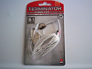 TERMINATOR SUPER STAINLESS SPINNERBAIT 1/4OZ S14CW01NN IN THE COLOR WHITE SHAD
