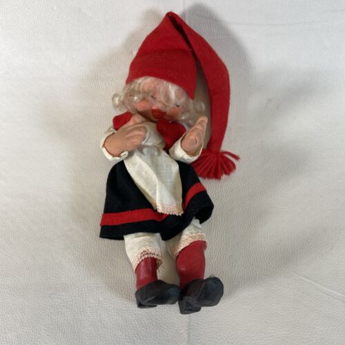 Vintage Arne Hasle Nisse Christmas Elf Gnome Doll Norge Norway 11” pair