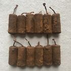 12 Primitive Grungy Beeswax Dipped Nubby Candles Spice Coated Scented