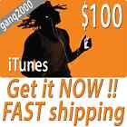 $100 APPLE US iTUNES CARD gift certificate FAST FREE worldwide shipping