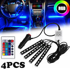4X RGB LED Lights Car Accessories Interior Floor Decor Atmosphere Strip Lamp (For: More than one vehicle)