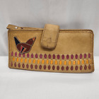 Fossil  Maddox Tab Clutch Bird Brown Leather Tri Fold Wallet