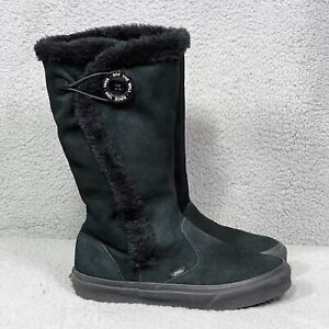 Vans Phoebe Womens Size 9 Winter Boots Black Suede Faux Fur Lined VN-0LYN4DS
