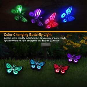 Solar String Light 4 Butterfly Fairy Lights Waterproof Garden Lawn Decor Lamp