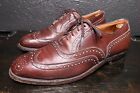 Vintage Mens JOHNSTON MURPHY Aristocraft Brown Leather Wingtip Shoes Sz 11C