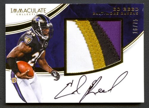 ED REED 2016 IMMACULATE JUMBO PATCHRAVENS AUTO AUTOGRAPH /75 *GAME-USED*